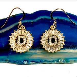 Initial D Earrings, Letter D, Personalized D, Boho